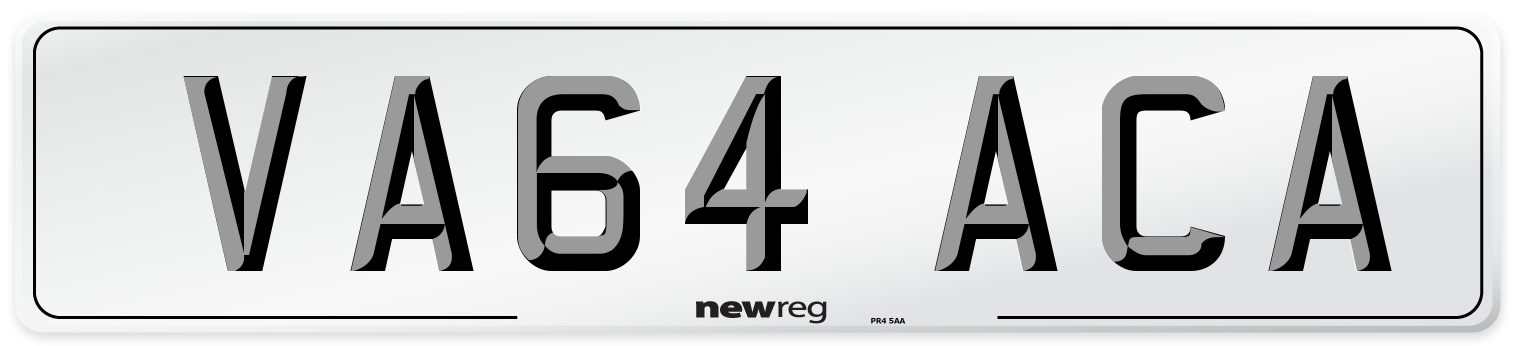 VA64 ACA Number Plate from New Reg